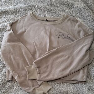 P'tula Women's grey cropped Sweatshirt